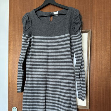 Robe pull longue grise hiver