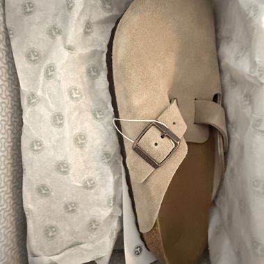 Clogs Birkenstock in pelle scamosciata beige