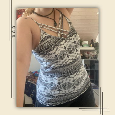 tribal-print cami top