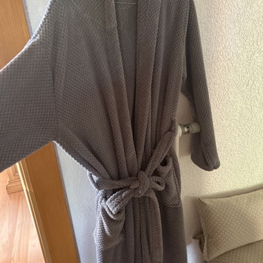 Grey bathrobe