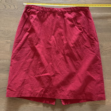 Red corduroy skirt