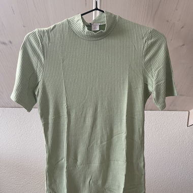 Mintgrünes Ripp T-Shirt