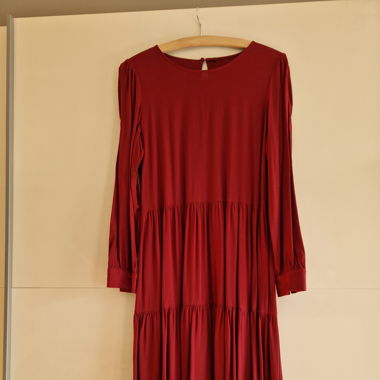 Stufen-Kleid, bordeaux