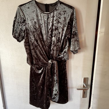 Satin-Velours-Minikleid
