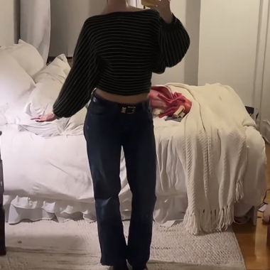 Pull en maille à rayures noir/blanc