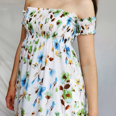 Floral off-shoulder maxi vintage dress