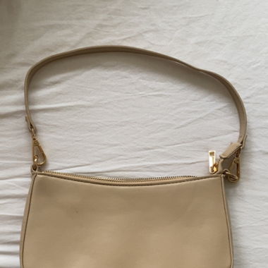 Beige Schultertasche / Baguette Bag