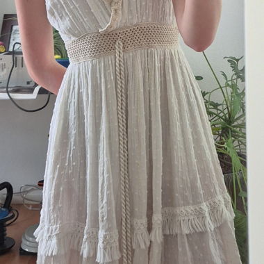 Abito boho bianco e oro