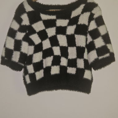 Check Knit Sweater