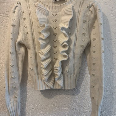 Pull en maille Zara à volants