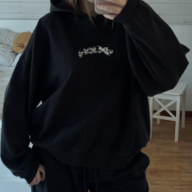 Hoddie mit silber Print
