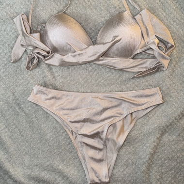 Shimmer Champagne Bikini Set