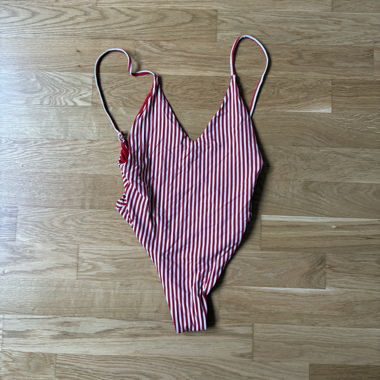 Red-and-White Swimsuit