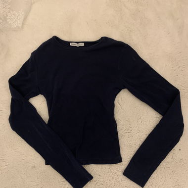 Navy Blue Long-Sleeve Top