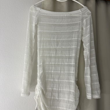 White transparent longsleeve dress