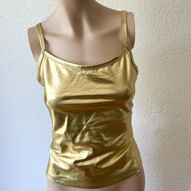 Metallic Gold Spaghetti Strap Cami Top