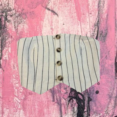 Gestreiftes Bustier mit Knöpfen