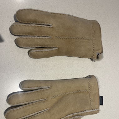 Handschuhe Leder mit Lammfell 