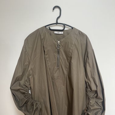 Chemise cirée vert kaki 