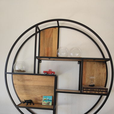 Rundes Wandregal Industrialstyle