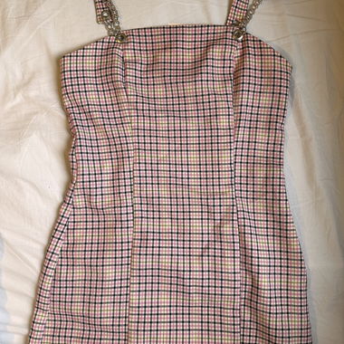 Robe mini à carreaux rose Bershka goth