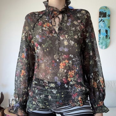 Transparent Floral Blouse