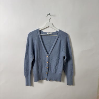 Cardigan en maille bleu