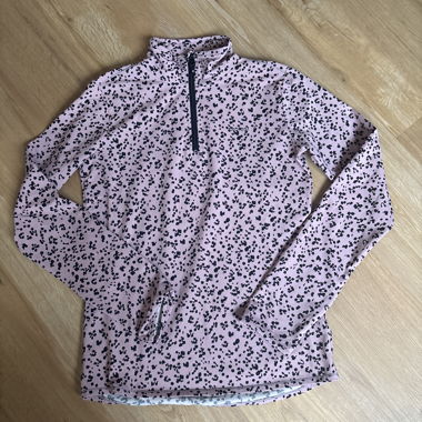 Felpa con zip rosa a motivo leopardato