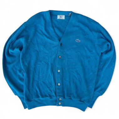 Cardigan in maglia Lacoste Vintage Blu su Blu
