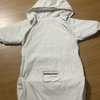 White hooded baby sleep sack for car seat