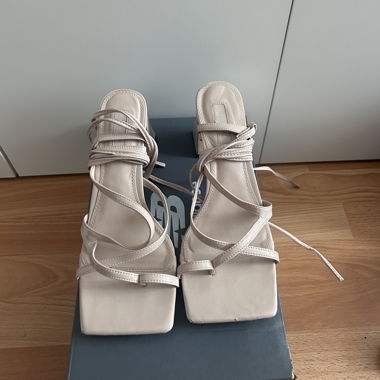 Beige heeled sandals