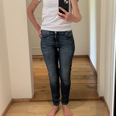Blaue Skinny-Jeans