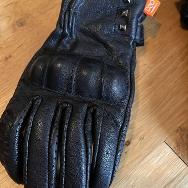 Gants de moto en cuir noirs Gr. S
