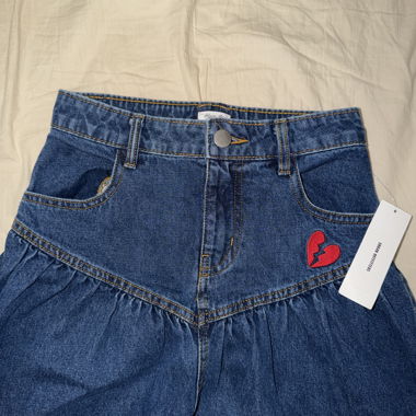 Rbgd Urban Outfitters Denim Skirt with Heart Emblem