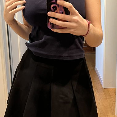 Jupe noire effet velours 