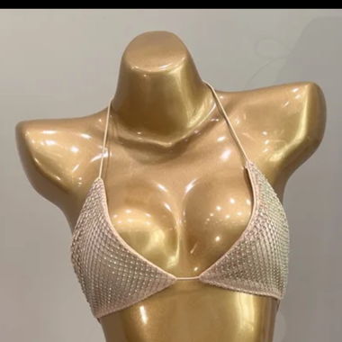 Glitzer bikini beige 