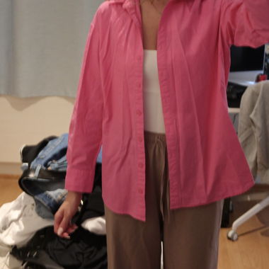 Oversized Bluse/Hemd in pink, Grösse S