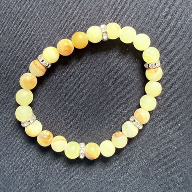 Bracciale di perle giallo-arancio