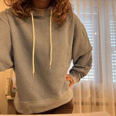 Felpa con cappuccio azzurro chiaro