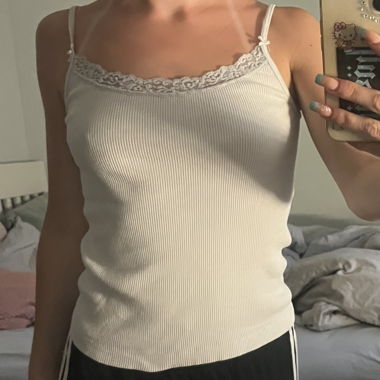 Ribbed Lace Tank Top