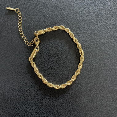 Bracelet en cordon plaqué or 18K