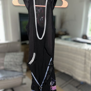 Schwarze ärmellose Tunika/ Kleid