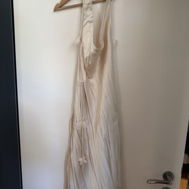 Robe satin champagne dos nu