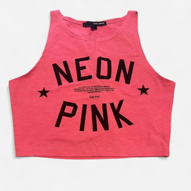 Canotta cropped rosa neon