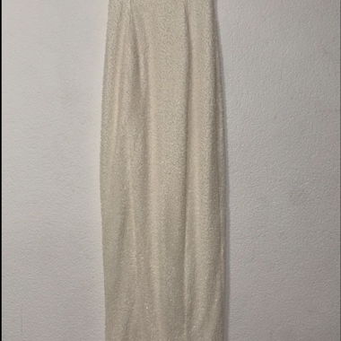 Robe maxi sans bretelles crème