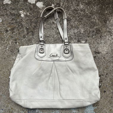 Borsa a tracolla Coach in pelle bianca