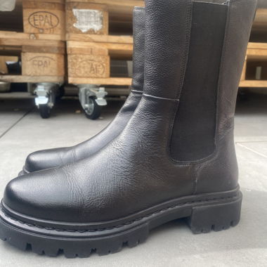Schwarze Echt Leder Stiefel 