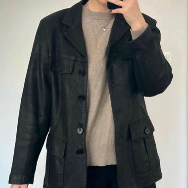 Vintage Lederjacke Blazer Stil
