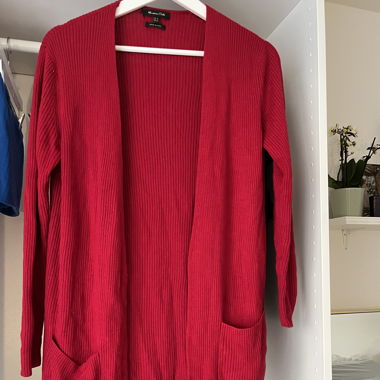 Long red Cardigan