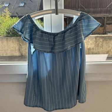Top blu a righe